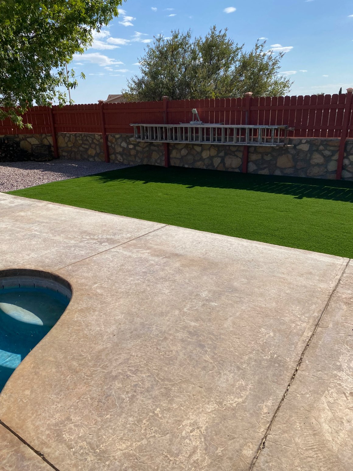 Artificial turf lawn install in the Sunland Park, NM area