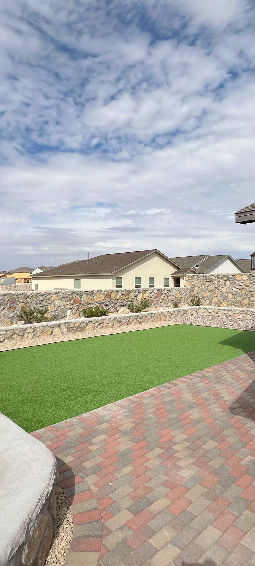 Paver driveway installation by Brainard's Greenscapes in Las Cruces, NM