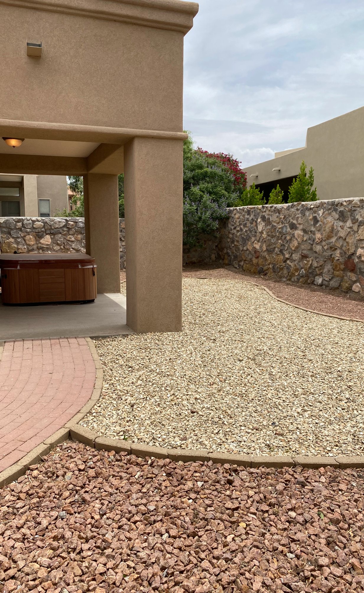 Brainard's Greenscapes paver driveway installation in Las Cruces