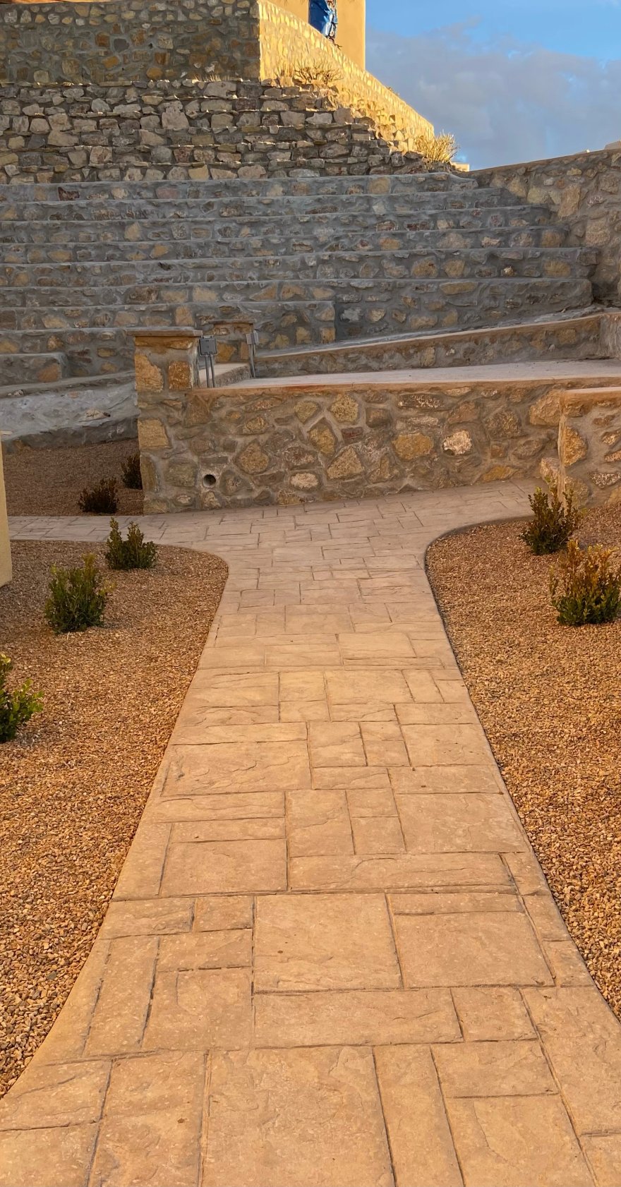 Paver walkway installation by Brainard's Greenscapes in Las Cruces, NM