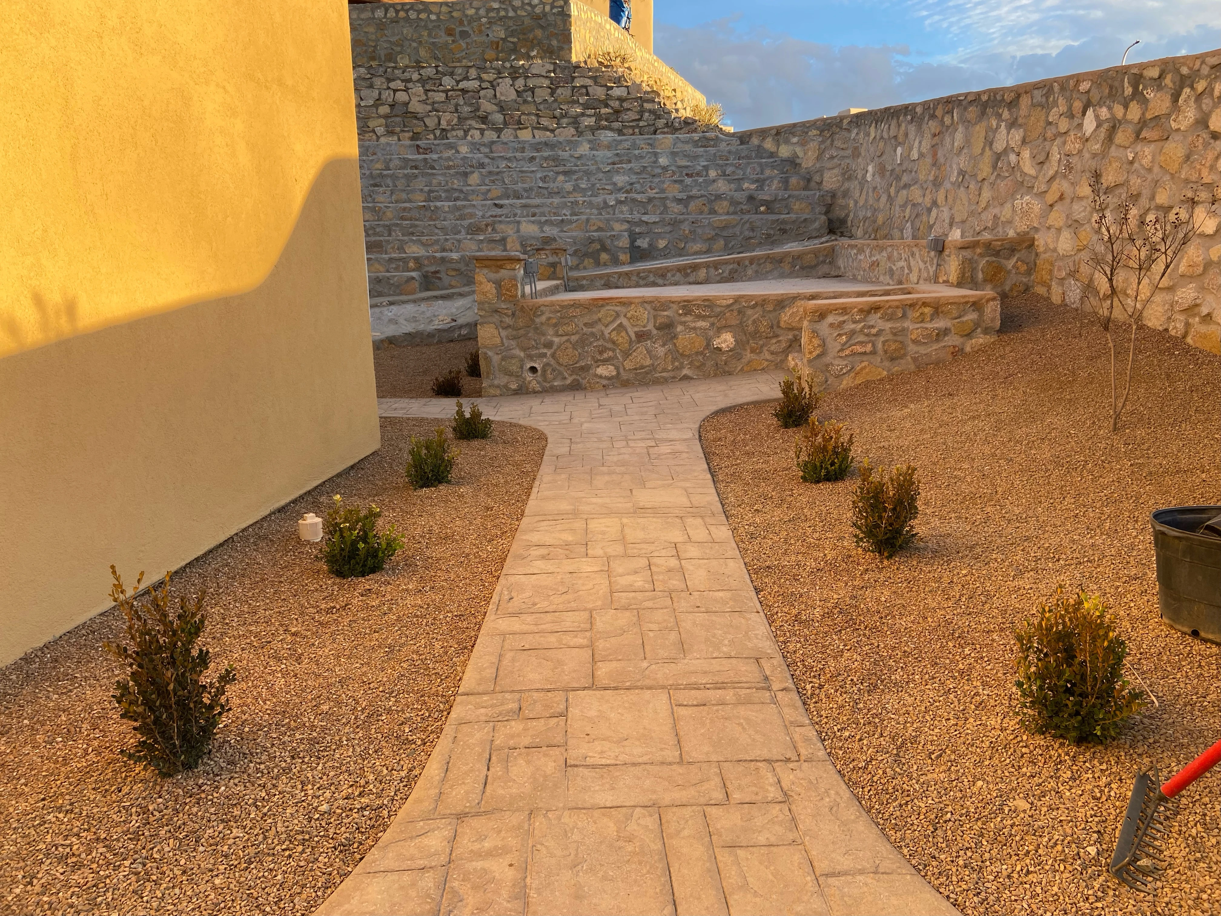 Paver walkway and landscape installation by Brainard's Greenscapes
