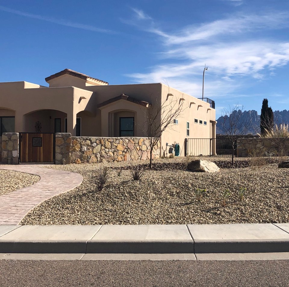 Desert xeriscape design on a Talavera foothill property