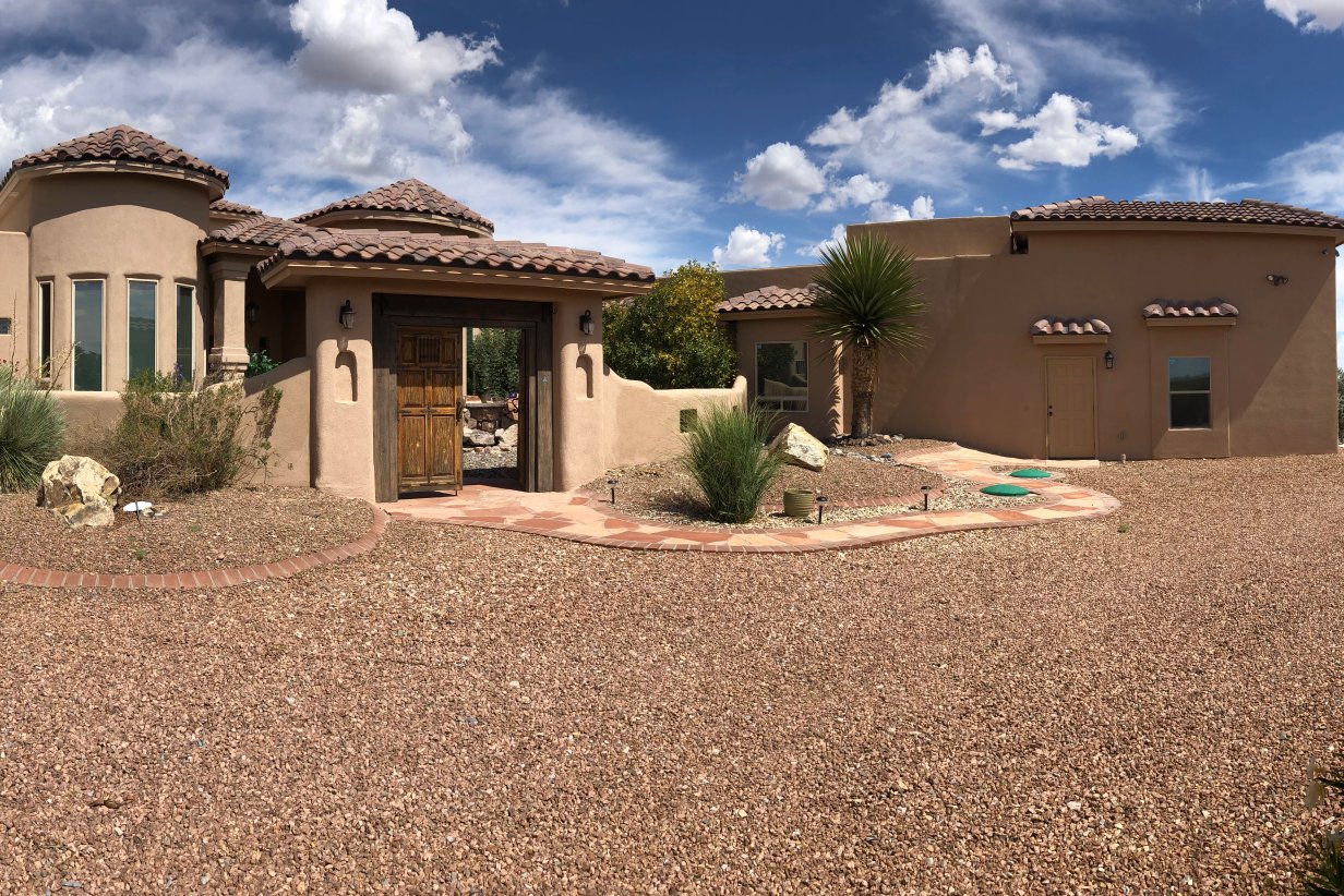 Native desert garden with rock features near Dripping Springs