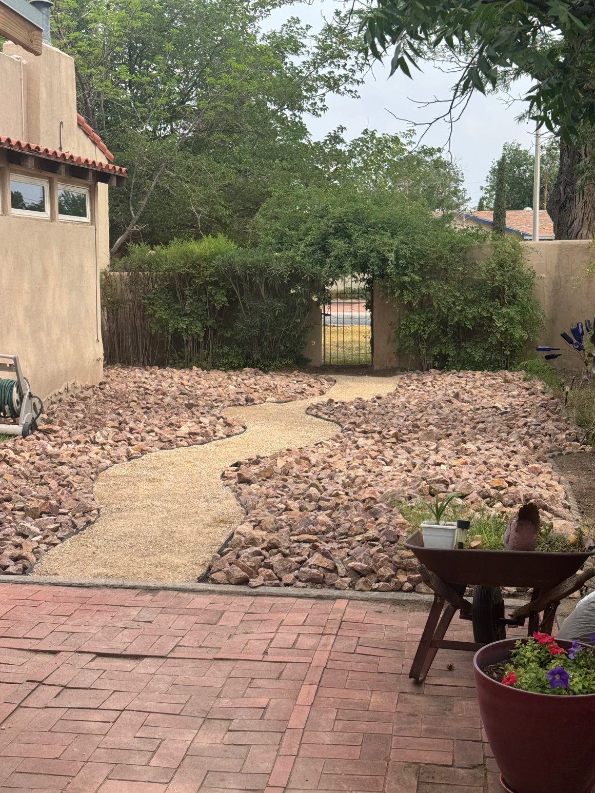 Drought-tolerant landscape project on the East Mesa in Las Cruces